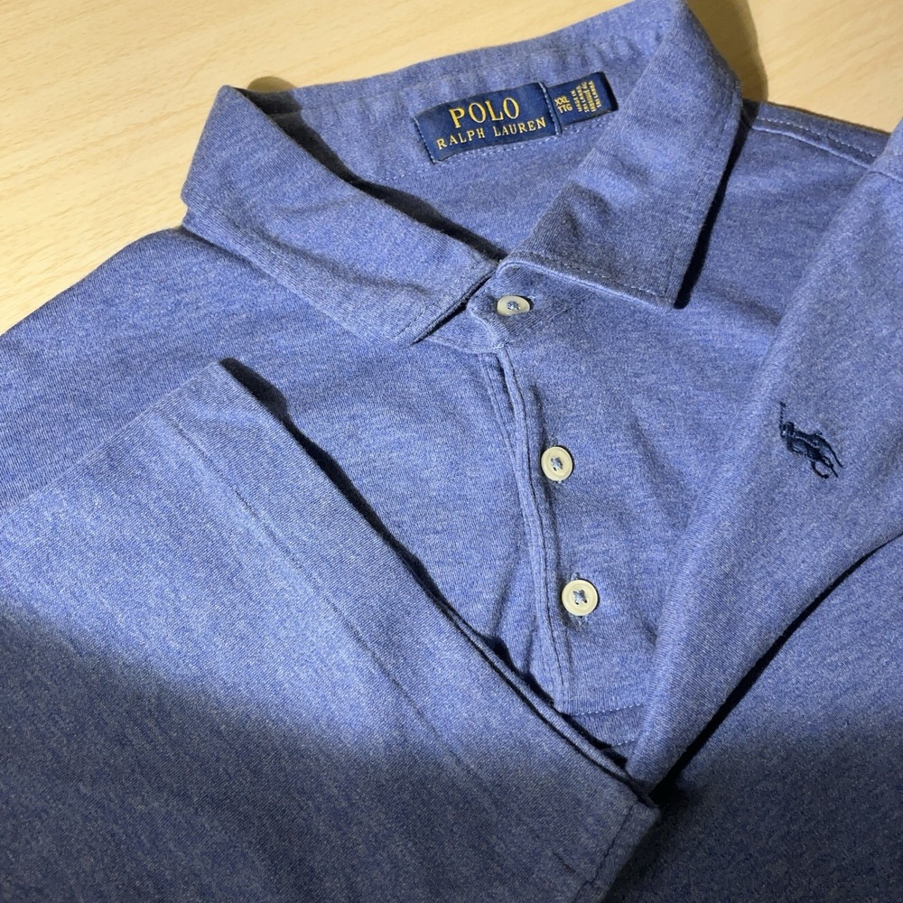 Ralph Lauren‎ Mens Polo Shirt XXL Blue Golf Soft Touch Cotton Knit Casual Preppy